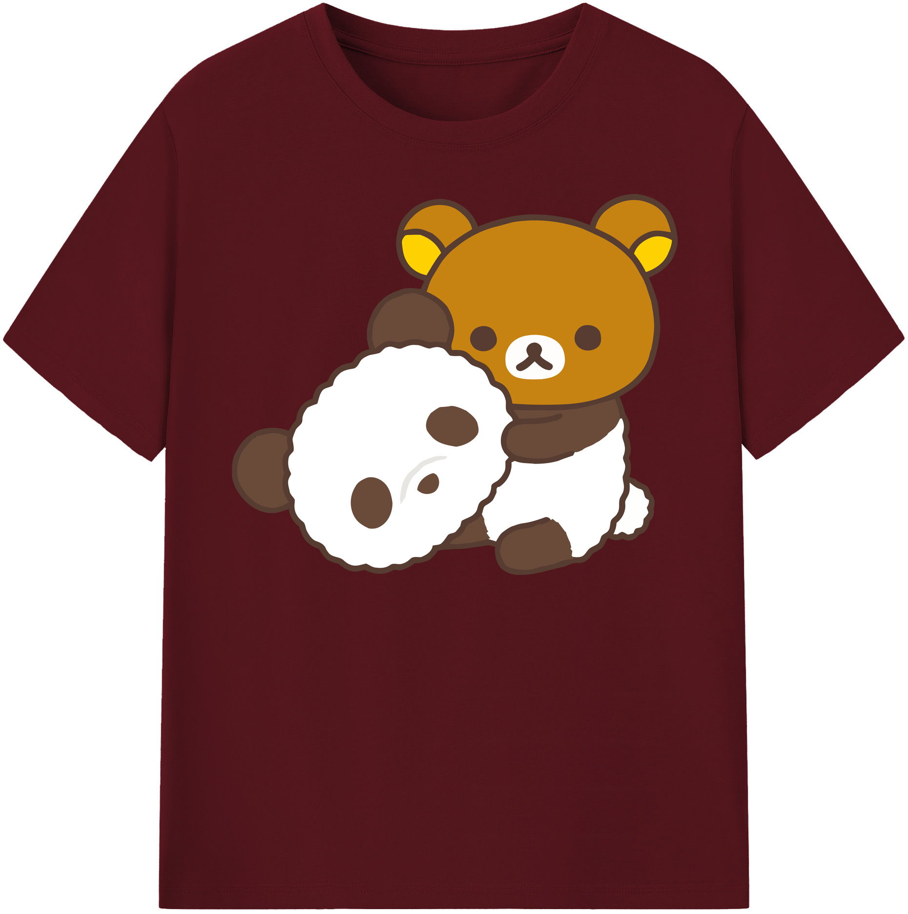 （画像用） リラックマ リラックマ キイロイトリ Rilakkuma Korilakkuma Kiiroitori 綿100％半袖Tシャツ（フロントプリント）